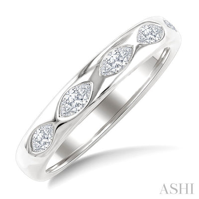5 Stone Marquise Shape Bezel Set Diamond Band