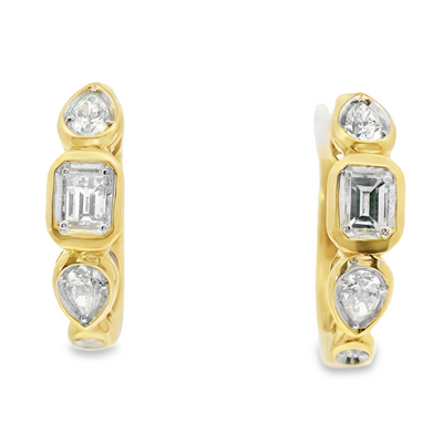 Diamond Huggie Hoop Earrings