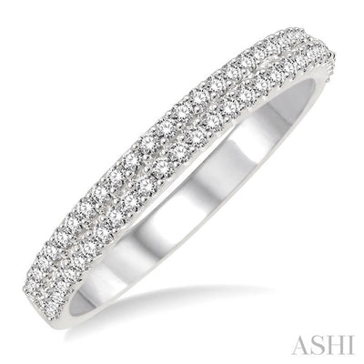 Two Row Diamond Wedding Band
