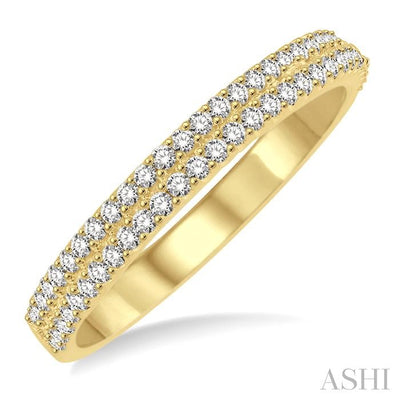 Two Row Diamond Wedding Band
