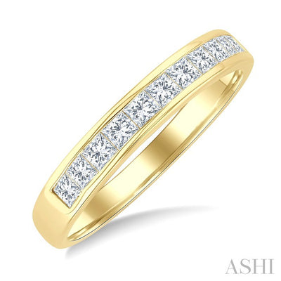 Princess Shape 11 Stone Channel Set Diamond Wedding Band