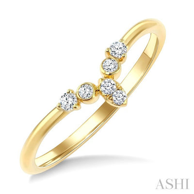 Chevron Diamond Stackable Fashion Ring