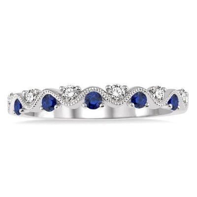 Sapphire & Diamond Stackable Ring