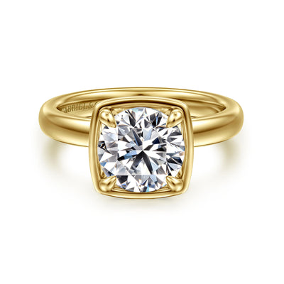 Round Diamond Hidden Halo Engagement Ring