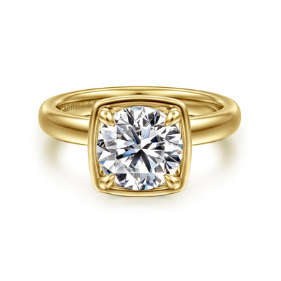 Round Diamond Hidden Halo Engagement Ring