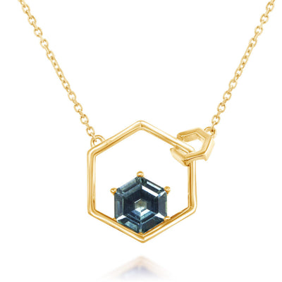 Montana Sapphire Geometric Necklace