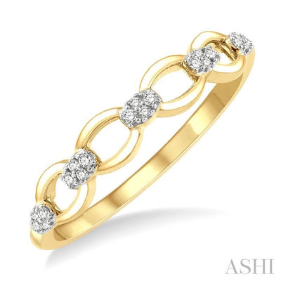 Stackable Oval Shape Link Diamond Fashion Band