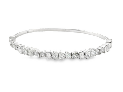 Mixed Shape Diamond Bangle Bracelet