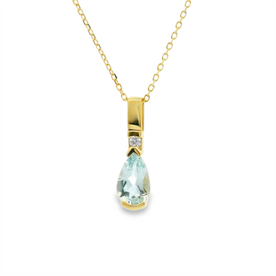 Aquamarine & Diamond Pendant