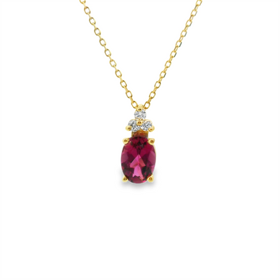 Pink Tourmaline & Diamond Pendant