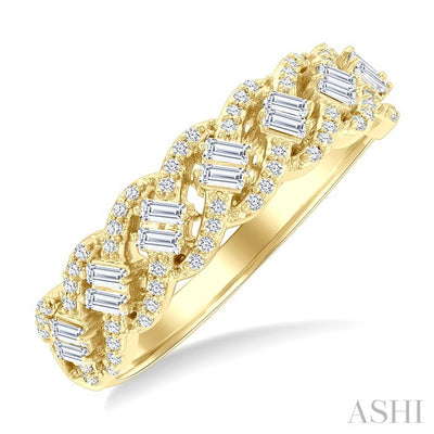 Swirl Baguette Diamond Fashion Ring