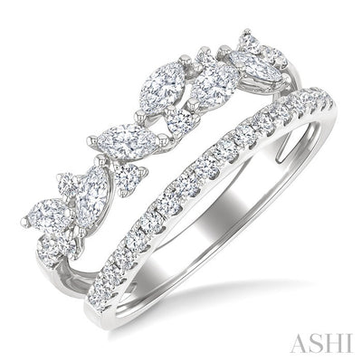 Double Row Diamond Fashion Ring