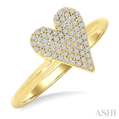 Pave-Set Heart Shape Diamond Fashion Ring