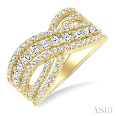 Criss Cross Bold Diamond Fashion Band