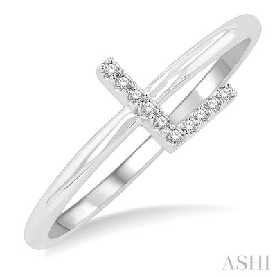 Block 'L' Initial Diamond Ring