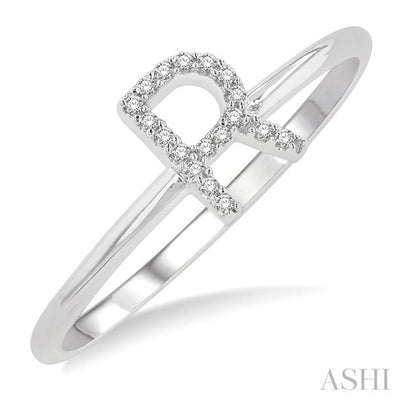 Block 'R' Initial Diamond Ring