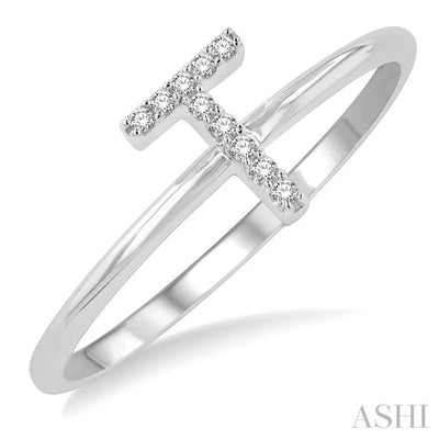 Block 'T' Initial Diamond Ring