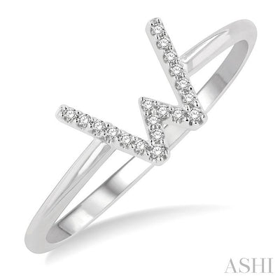 Block 'W' Initial Diamond Ring