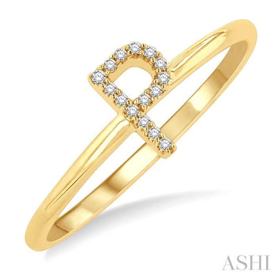 Block 'P' Initial Diamond Ring