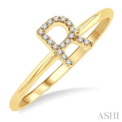 Block 'R' Initial Diamond Ring