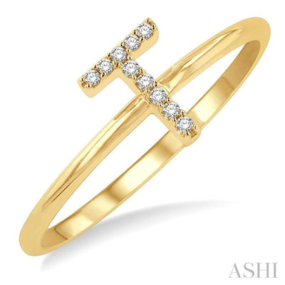 Block 'T' Initial Diamond Ring