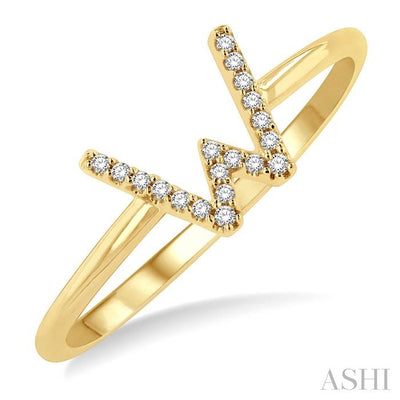 Block 'W' Initial Diamond Ring
