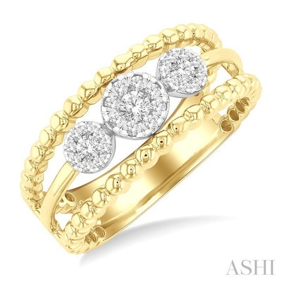 Bead Bijoux Round Shape Past Present & Future Lovebright Diamond Ring