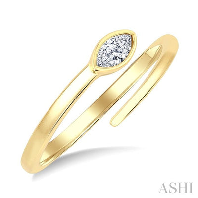 Marquise Shape Bezel Bypass Diamond Fashion Ring