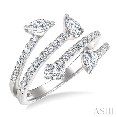 Mixed Shape Diamond Fashion Open Ring