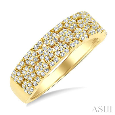 Hexagon Shape Honeycomb Diamond Fashion Band