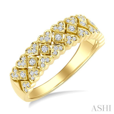 Heart Shape Weave Diamond Fashion Band