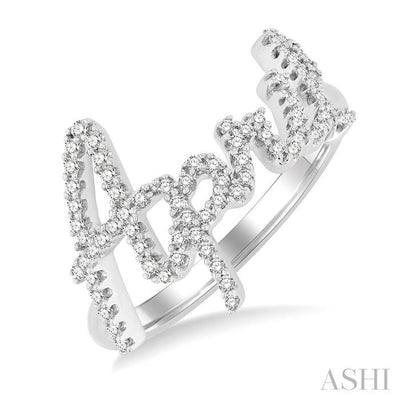 Script 'April' Diamond Name Ring