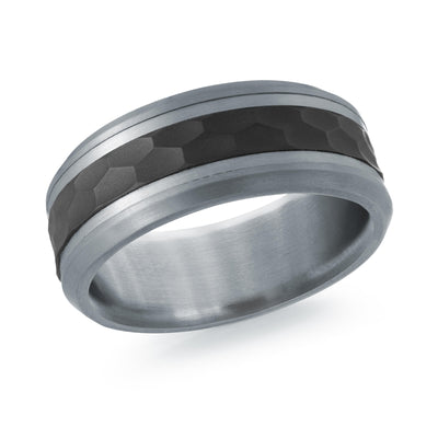 Mens Tantalum & Carbon Fiber Wedding Ring