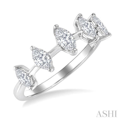 Marquise Shape 5 Stone Half Eternity Diamond Fashion Band