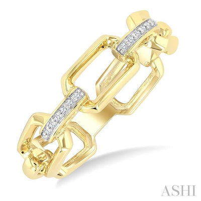 Bold Octagon Shape Link Diamond Fashion Ring