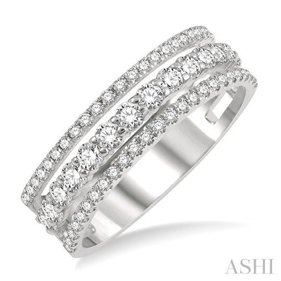 Three Row Diamond Fashion Band
