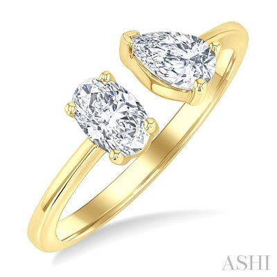 Toi Et Moi Diamond Fashion Open Ring