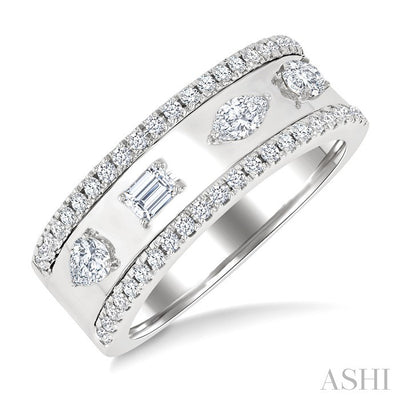 Bold Mixed Shape Diamond Fashion Band