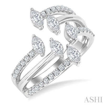 Marquise Shape Diamond Fashion Open Ring