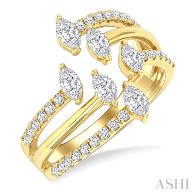 Marquise Shape Diamond Fashion Open Ring