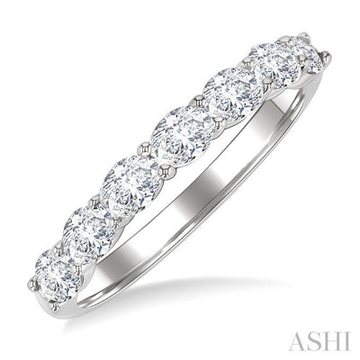 Oval Shape East-West Diamond Fashion Band