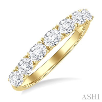 Oval Shape East-West Diamond Fashion Band