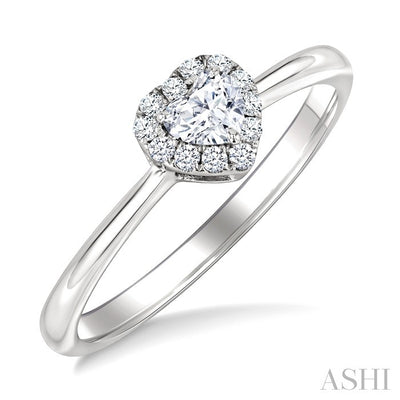 Heart Shape Halo Diamond Fashion Ring