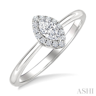 Marquise Shape Halo Diamond Fashion Ring