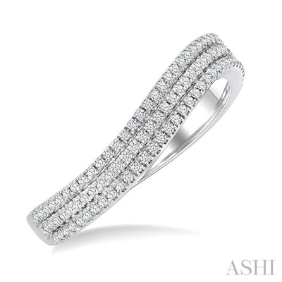 Three Row Wave Diamond Fashion Band