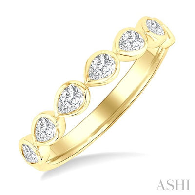 Pear Shape East-West Bezel Set Diamond Fashion Band