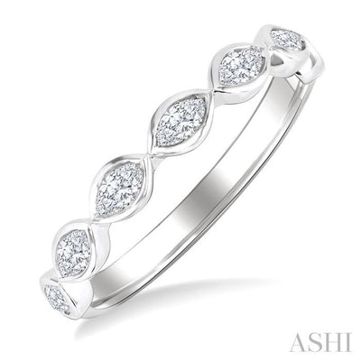 Marquise Shape East-West Bezel Set Diamond Fashion Band