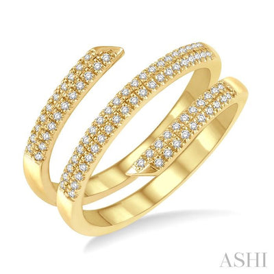 Spiral Diamond Fashion Open Ring