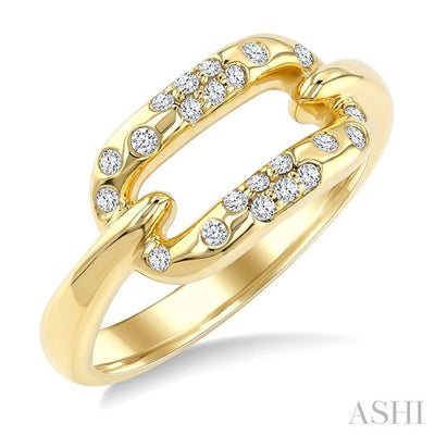Paperclip Mosaic Diamond Fashion Ring