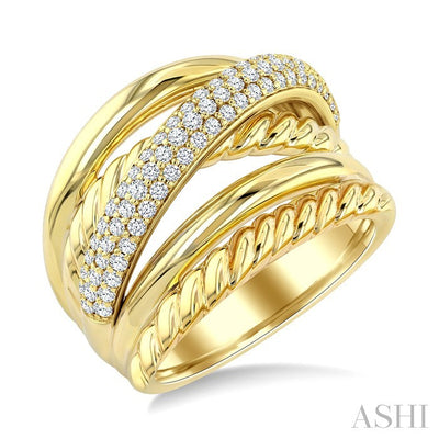 Bold Criss Cross Diamond Fashion Ring